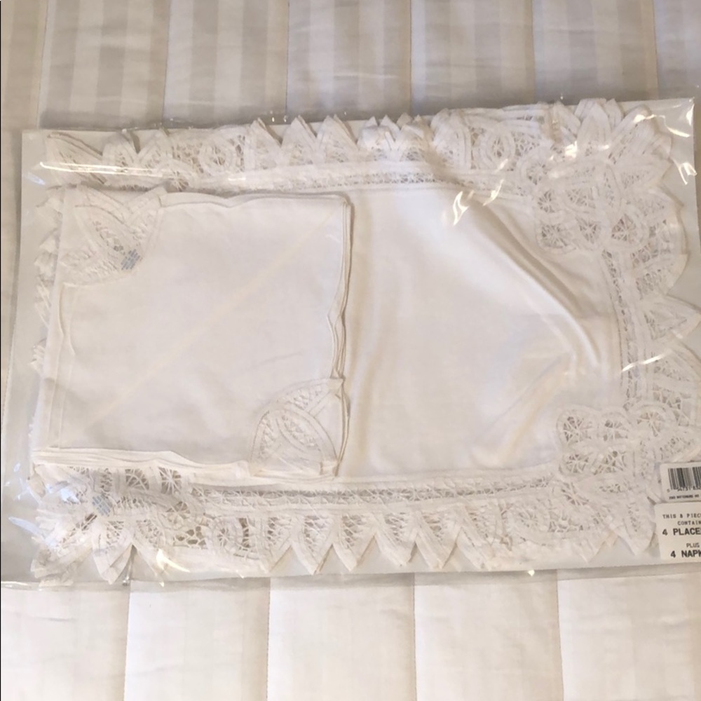 Vintage white linen placemats